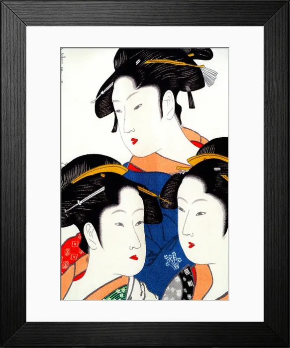 Framed Print : Asia, Japan. Japanese silk art. Female figures on silk. Property release Framed Print : Asia, Japan. Japanese silk art. Female figures on silk. Property release