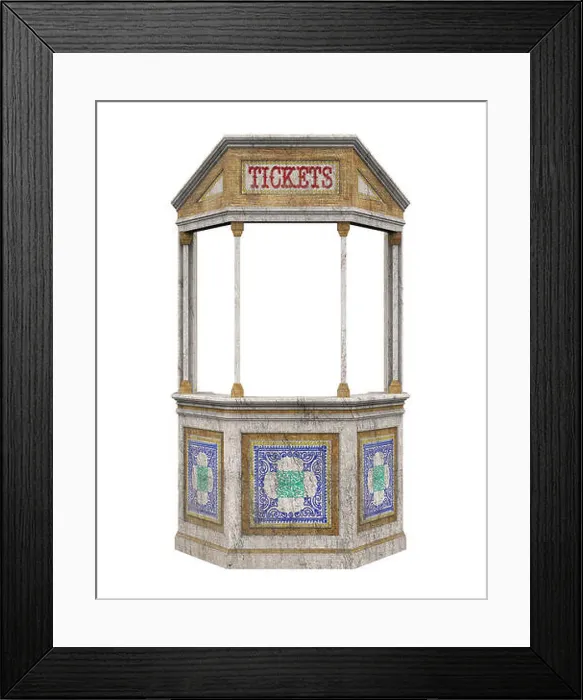 Framed Print : Ticket Booth Carnival Isolated Framed Print : Ticket Booth Carnival Isolated
