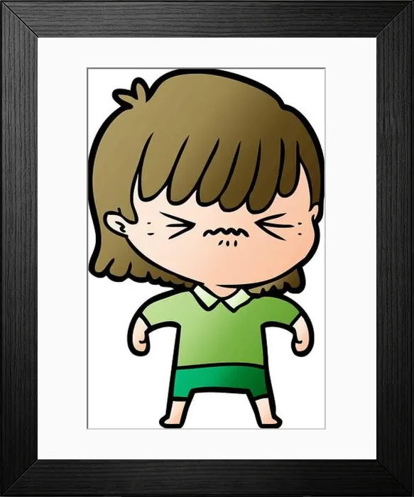 Framed Print : annoyed cartoon girl Framed Print : annoyed cartoon girl