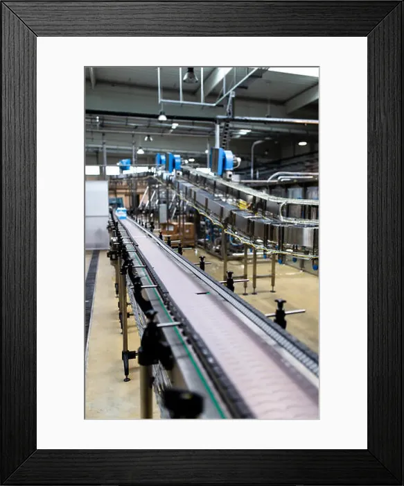 Framed Print : Close-up of conveyor belt in factory Framed Print : Close-up of conveyor belt in factory