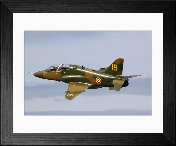 Framed Print : Bae Hawk T1a XX184, in 19 squadron anniversary colours Framed Print : Bae Hawk T1a XX184, in 19 squadron anniversary colours