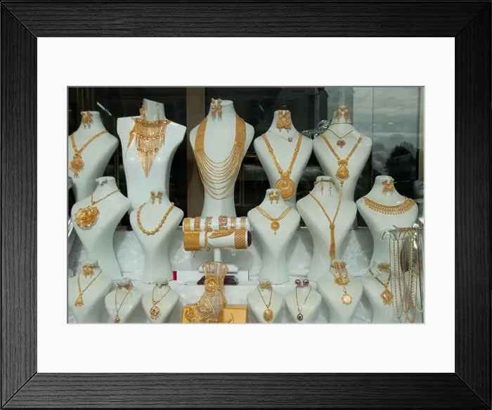 Framed Print : Gold Jewellery Shop, Southall, London, UK Framed Print : Gold Jewellery Shop, Southall, London, UK