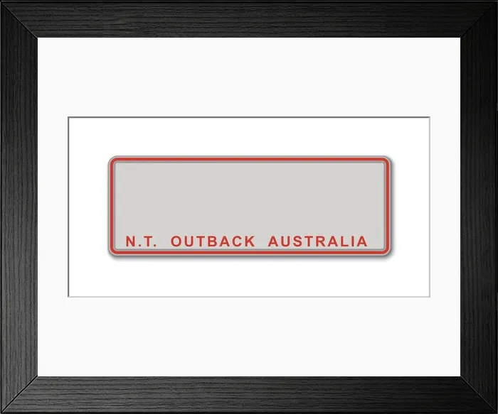 Framed Print : Car number plate. Vehicle registration license of Northern Territory State of Australia Framed Print : Car number plate. Vehicle registration license of Northern Territory State of Australia