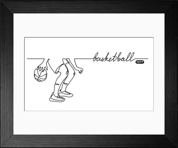 Framed Print : Basketball background simple vector sketch Framed Print : Basketball background simple vector sketch