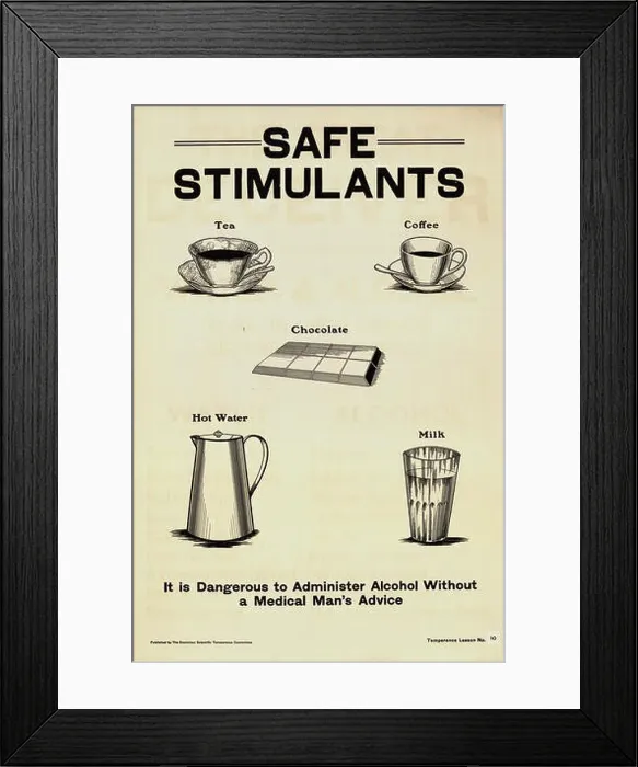 Framed Print : A historical temperance poster promoting the prohibition of alcohol Framed Print : A historical temperance poster promoting the prohibition of alcohol