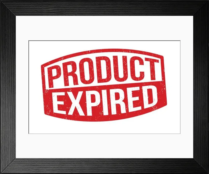 Framed Print : Product expired sign or stamp on white background, vector illustration Framed Print : Product expired sign or stamp on white background, vector illustration