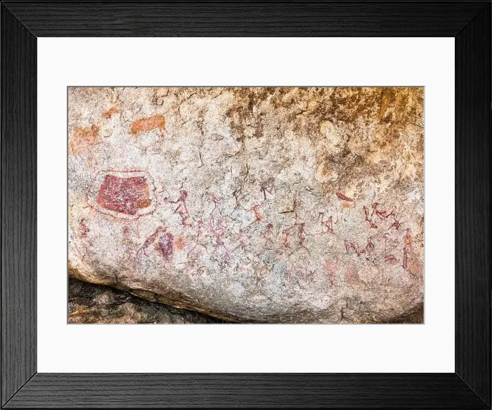 Framed Print : Matobo hills, paintings at rock shelter near Inanke cave Framed Print : Matobo hills, paintings at rock shelter near Inanke cave
