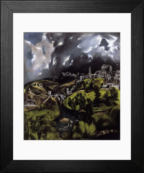 Framed Print : *A View of Toledo* by El Greco is a 16th-century painting showcasing the Spanish city of Toledo Framed Print : *A View of Toledo* by El Greco is a 16th-century painting showcasing the Spanish city of Toledo