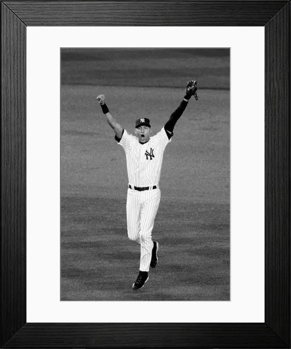 Framed Print : Derek Jeter #2 of the New York Yankees celebrates 2009 MLB World Series at Yankee Stadium on November 4, 2009 Framed Print : Derek Jeter #2 of the New York Yankees celebrates 2009 MLB World Series at Yankee Stadium on November 4, 2009