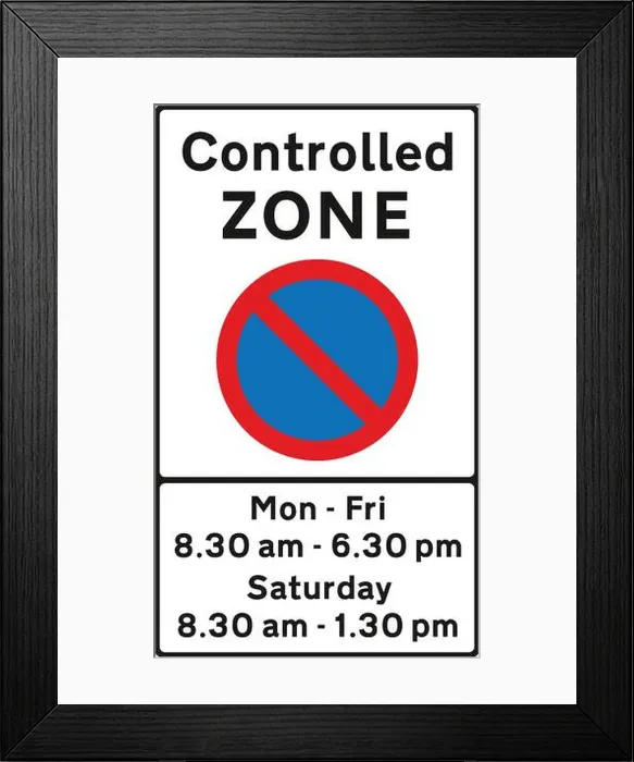 Framed Print : Entrance to controlled parking zone Framed Print : Entrance to controlled parking zone