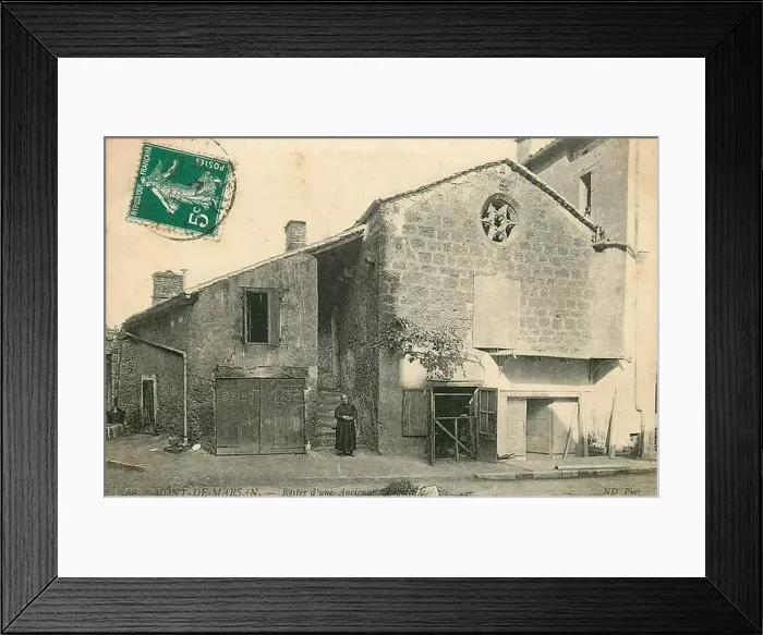 Framed Print : This postcard from circa 1900 shows the Romanesque chapel in Mont-de-Marsan Framed Print : This postcard from circa 1900 shows the Romanesque chapel in Mont-de-Marsan