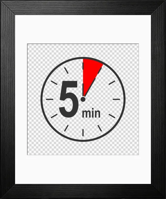 Framed Print : Clock icon with 5 minute time interval Framed Print : Clock icon with 5 minute time interval