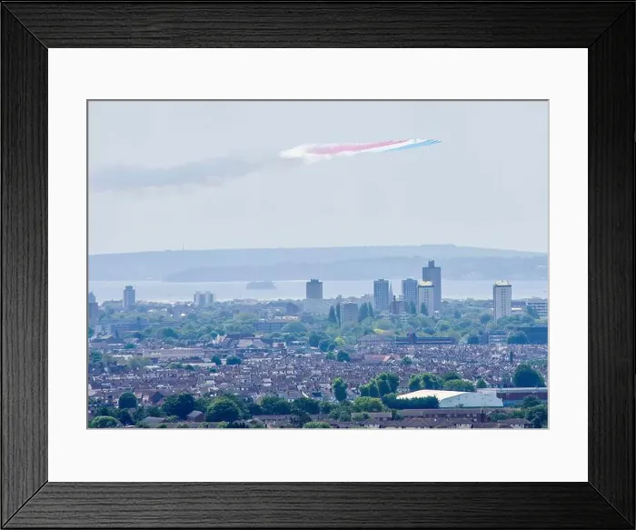 Framed Print : Red Arrows Fly past over Portsmouth to celebrate 80th Anniversary of D Day Framed Print : Red Arrows Fly past over Portsmouth to celebrate 80th Anniversary of D Day