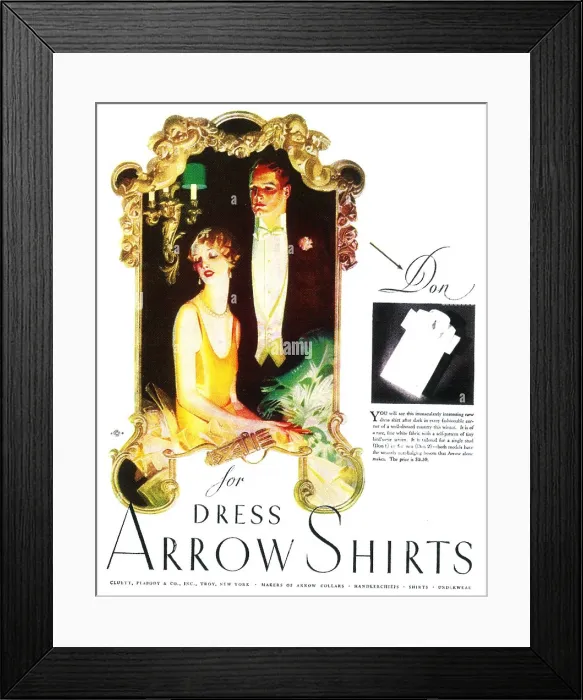 Framed Print : 1929 Arrow shirts ad Framed Print : 1929 Arrow shirts ad