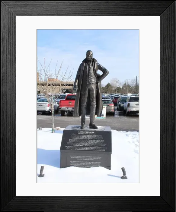Framed Print : Louis Chevrolet bronze statue in Flint, Michigan Framed Print : Louis Chevrolet bronze statue in Flint, Michigan