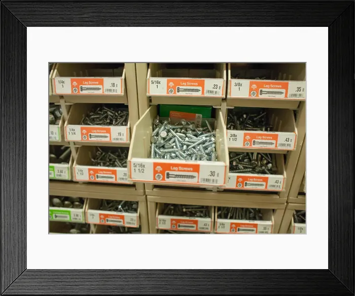 Framed Print : Drawers of screws in a small town hardware store Framed Print : Drawers of screws in a small town hardware store