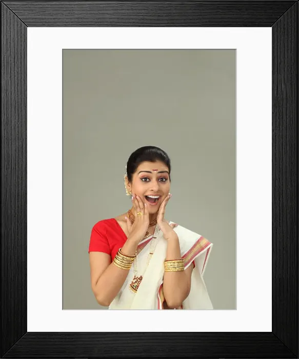 Framed Print : South Indian woman looking shocked