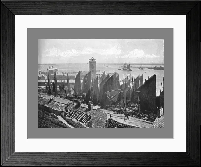 Framed Print : Low Light, North Shields, c1900. Artist: M Aunty Framed Print : Low Light, North Shields, c1900. Artist: M Aunty