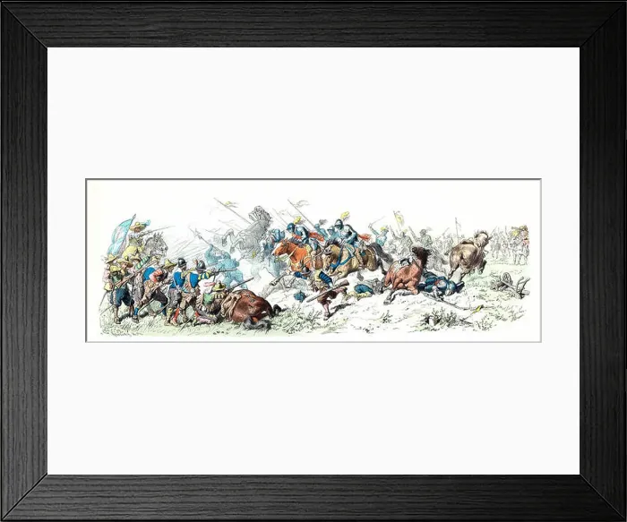 Framed Print : Thirty Years War. Attack of the German Imperial Lancers on the Swedish infantry. 17th century. Ge… Framed Print : Thirty Years War. Attack of the German Imperial Lancers on the Swedish infantry. 17th century. Ge…