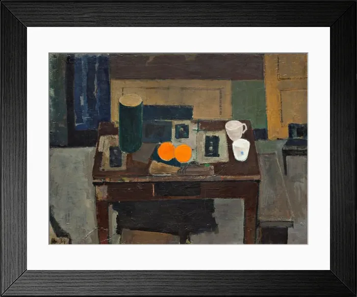Framed Print : Still life with oranges 1934 by Immanuel Ibsen