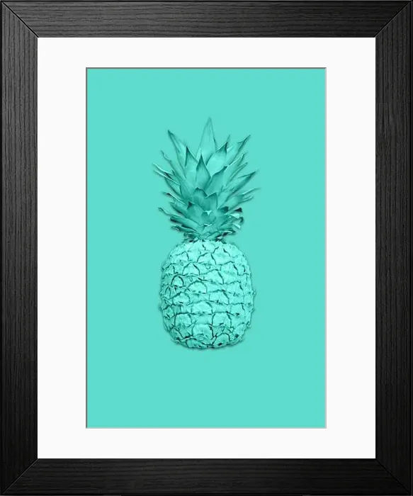 Framed Print : Collage with ananas in vibrant bold gradient holographic colors in a creative concept art style Framed Print : Collage with ananas in vibrant bold gradient holographic colors in a creative concept art style