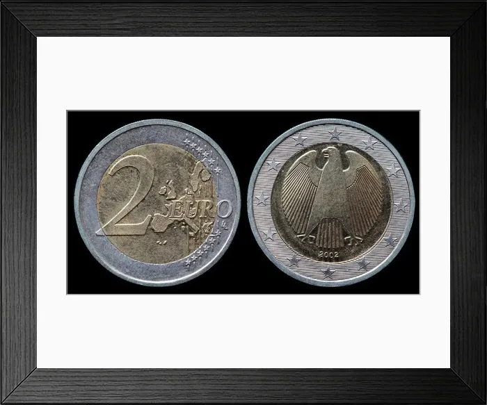 Framed Print : 2 Euro coin, Germany, 2002 Framed Print : 2 Euro coin, Germany, 2002