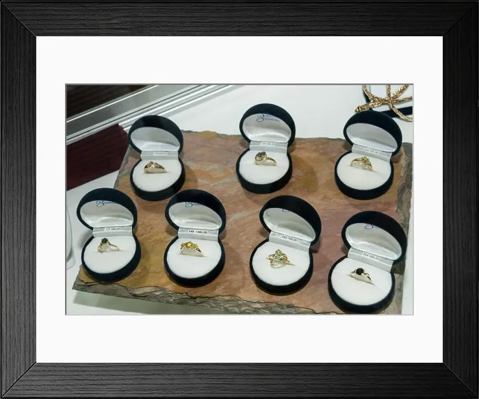 Framed Print : A shop display case of earrings Framed Print : A shop display case of earrings