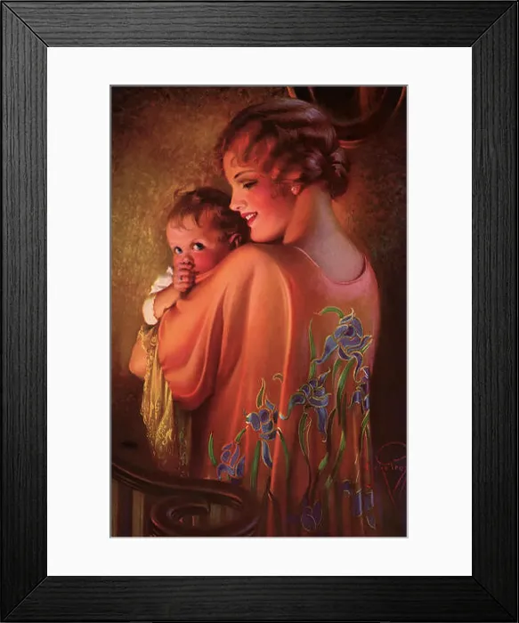 Framed Print : Holding Baby near Light Framed Print : Holding Baby near Light