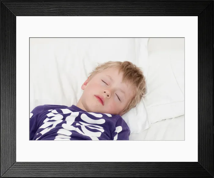 Framed Print : Little boy asleep