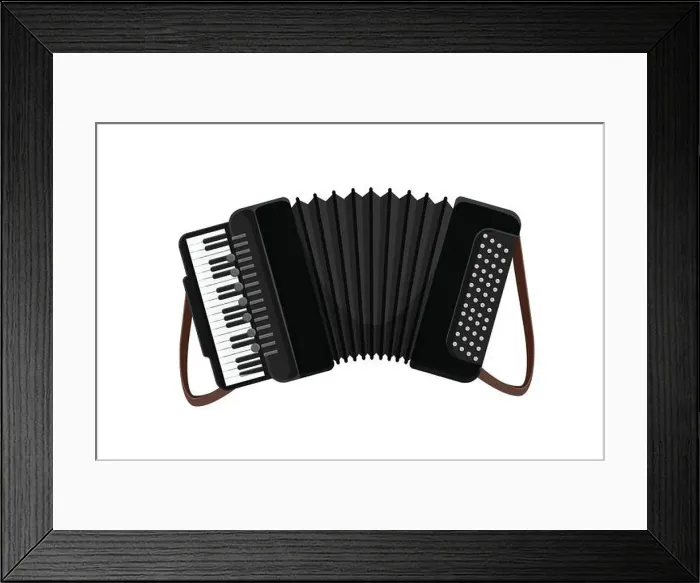 Framed Print : Accordion icon black 3d vector illustration Framed Print : Accordion icon black 3d vector illustration