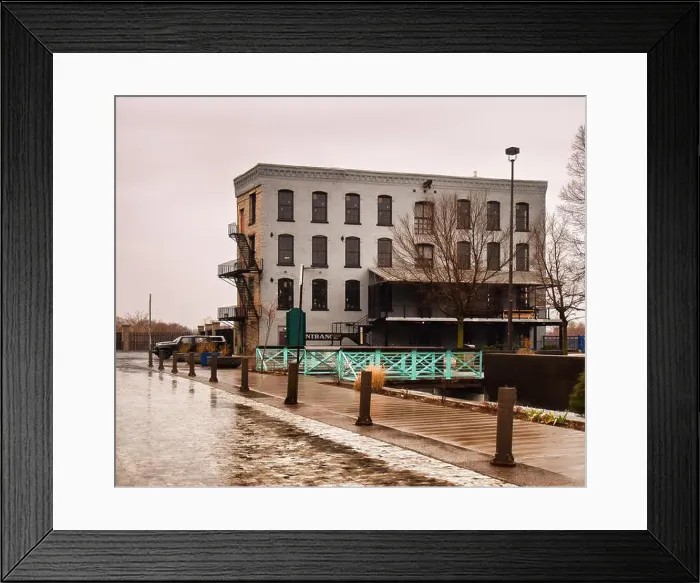 Framed Print : Part of the Genesee Riverway Trail in downtown Rochester, New York on a rainy late afternoon Framed Print : Part of the Genesee Riverway Trail in downtown Rochester, New York on a rainy late afternoon