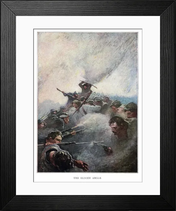 Framed Print : This illustration titled The Bloody Angle is from Mary Johnston's 1912 novel titled Cease Firing Framed Print : This illustration titled The Bloody Angle is from Mary Johnston's 1912 novel titled Cease Firing