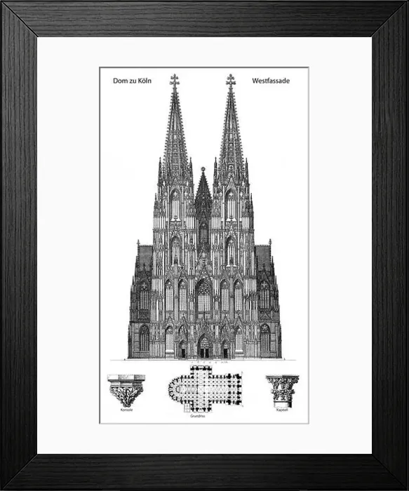 Framed Print : Historic illustration of Cologne Cathedral Framed Print : Historic illustration of Cologne Cathedral