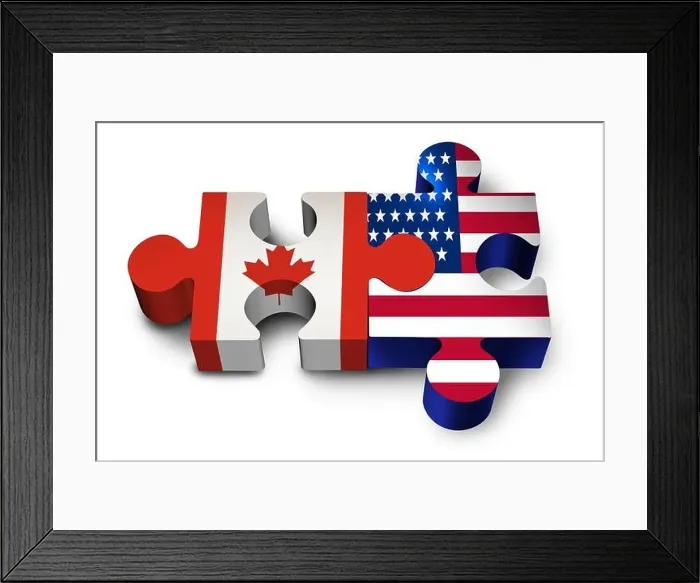Framed Print : Canada US Unity and national cooperation as Canadian