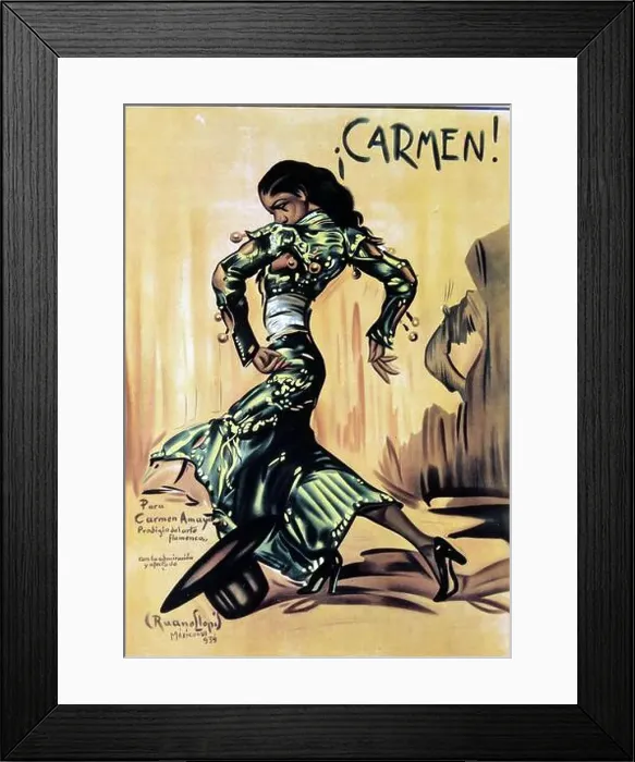 Framed Print : AMAYA, CARMEN. ACTRIZ Y BAILAORA ESPAÑOLA. CARTEL DE RUANO LLOPIS, AÑO 1939 Framed Print : AMAYA, CARMEN. ACTRIZ Y BAILAORA ESPAÑOLA. CARTEL DE RUANO LLOPIS, AÑO 1939
