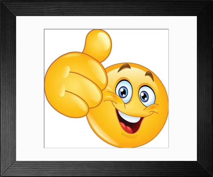 Framed Print : Emoticon showing thumb up Framed Print : Emoticon showing thumb up