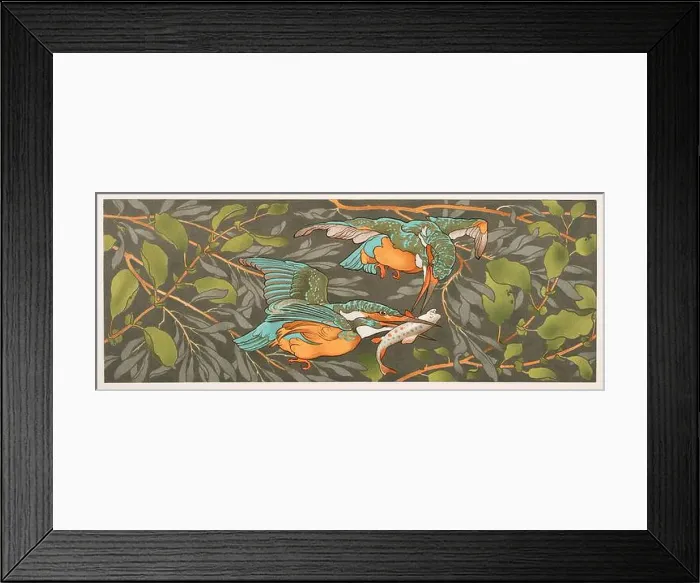 Framed Print : Eisvogel, Kingfishers, decorative panel designed by Viennese Art Professor Georg Sturm from Decorative Vorbilder XIII Framed Print : Eisvogel, Kingfishers, decorative panel designed by Viennese Art Professor Georg Sturm from Decorative Vorbilder XIII