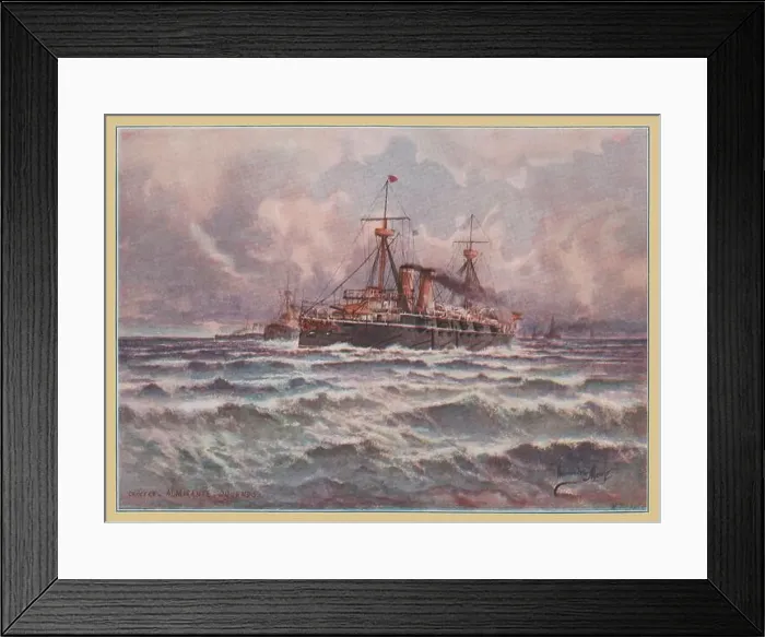 Framed Print : España. La Armada española. Acorazado de segunda clase Almirante Oquendo Framed Print : España. La Armada española. Acorazado de segunda clase Almirante Oquendo