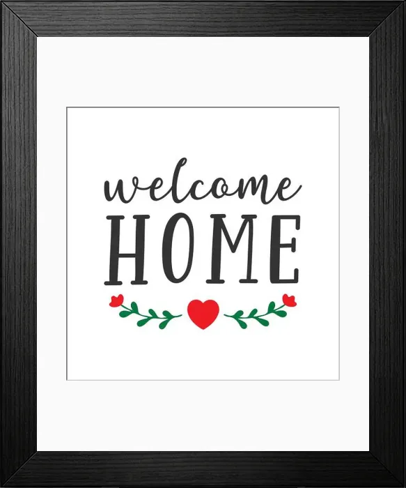 Framed Print : Hand sketched Welcome Home quote. Lettering for poster, sticker, flyer, header, card, advertisement, announcement Framed Print : Hand sketched Welcome Home quote. Lettering for poster, sticker, flyer, header, card, advertisement, announcement