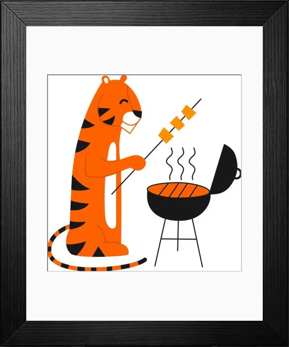 Framed Print : Tiger in cartoon style. Happy New Year 2022 Framed Print : Tiger in cartoon style. Happy New Year 2022