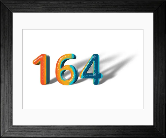 Framed Print : 3D Number 164 one hundred sixty four lively colours Framed Print : 3D Number 164 one hundred sixty four lively colours