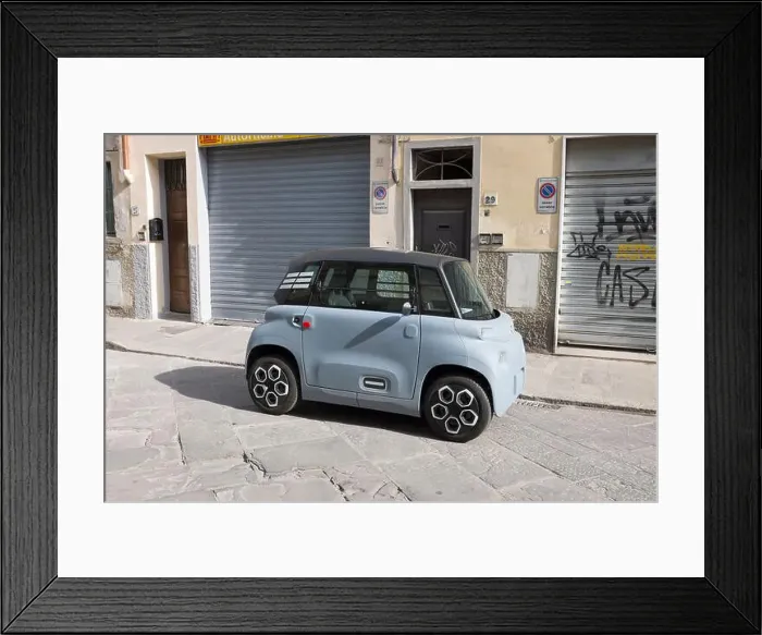 Framed Print : Small Electric Car Florence Italy Framed Print : Small Electric Car Florence Italy