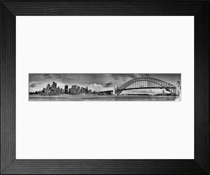 Framed Print : Panoramic view of Sydney cityscape at sunset across Harbour from Kirribilli Framed Print : Panoramic view of Sydney cityscape at sunset across Harbour from Kirribilli