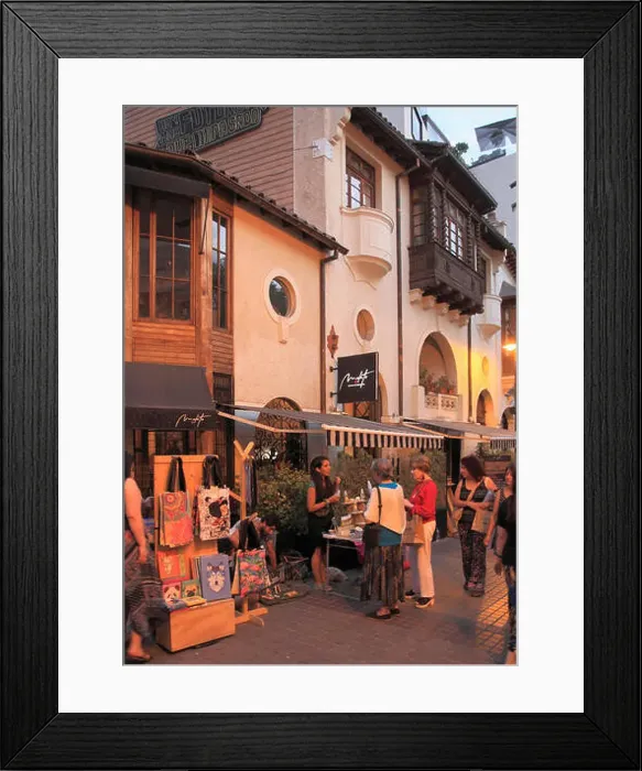 Framed Print : Chile, Santiago, Barrio Lastarria, street scene, people, nightlife Framed Print : Chile, Santiago, Barrio Lastarria, street scene, people, nightlife