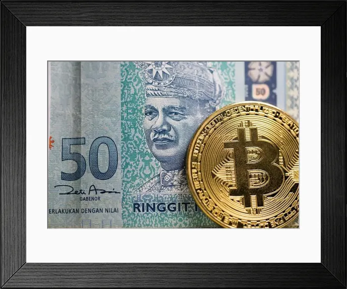 Framed Print : Bitcoin is a cryptocurrency and worldwide payment system against Malaysian Ringgit MYR Framed Print : Bitcoin is a cryptocurrency and worldwide payment system against Malaysian Ringgit MYR