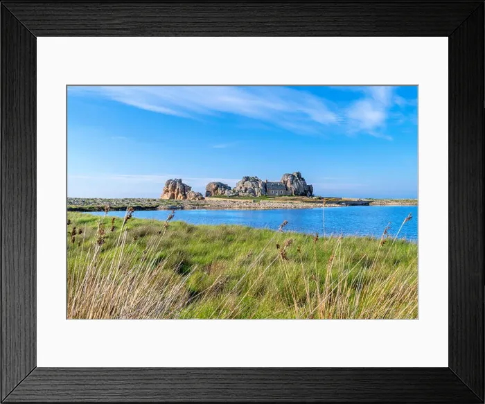 Framed Print : House Between Two Rocks, Le Gouffre du Castel-Meuru, Plougrescant, near Treguier, Cote de Granit Rose, Brittany, France Framed Print : House Between Two Rocks, Le Gouffre du Castel-Meuru, Plougrescant, near Treguier, Cote de Granit Rose, Brittany, France