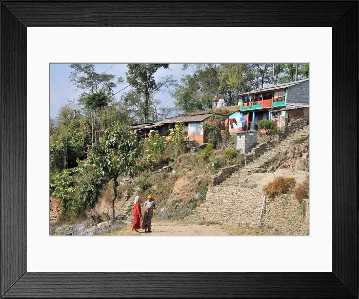Framed Print : Naudanda mountain village Annapurna Himalayan range Nepal Framed Print : Naudanda mountain village Annapurna Himalayan range Nepal