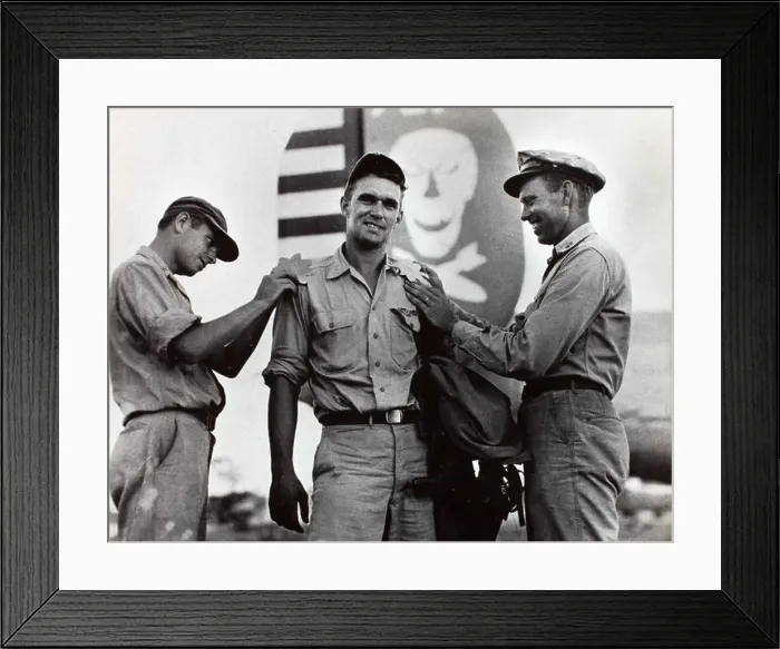 Framed Print : This photo showcases Major Briggs and other key personnel from the 90th Bomb Group Framed Print : This photo showcases Major Briggs and other key personnel from the 90th Bomb Group