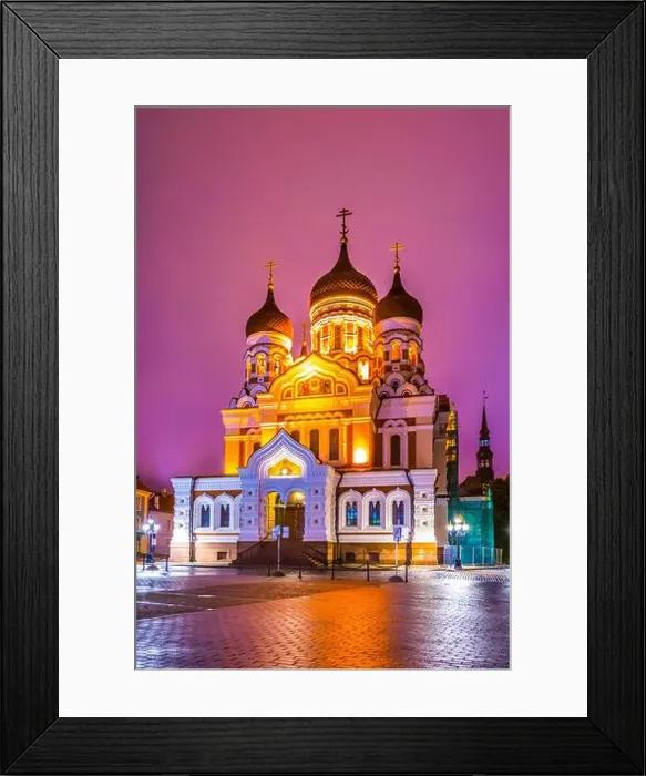Framed Print : Night view of the Alexander Nevski Russian Orthodox Cathedral in Toompea part of Tallin, Estonia Framed Print : Night view of the Alexander Nevski Russian Orthodox Cathedral in Toompea part of Tallin, Estonia