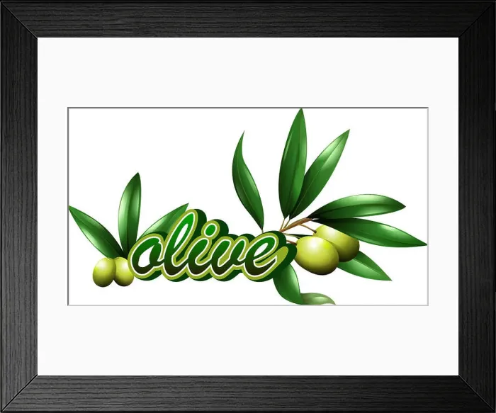 Framed Print : Font design for word olive Framed Print : Font design for word olive